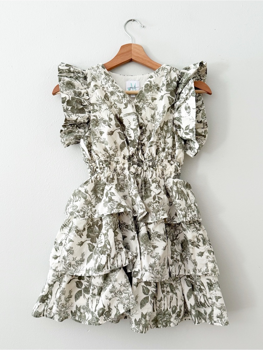 Shop The Mint Girls  Dress Ruffle Green Woodland Size Large.